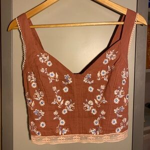 Free People Chasin' Spring Embroidered Cami in blush